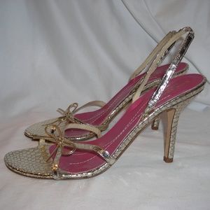 Kate Spade metallic gold slingback sandals size 9B